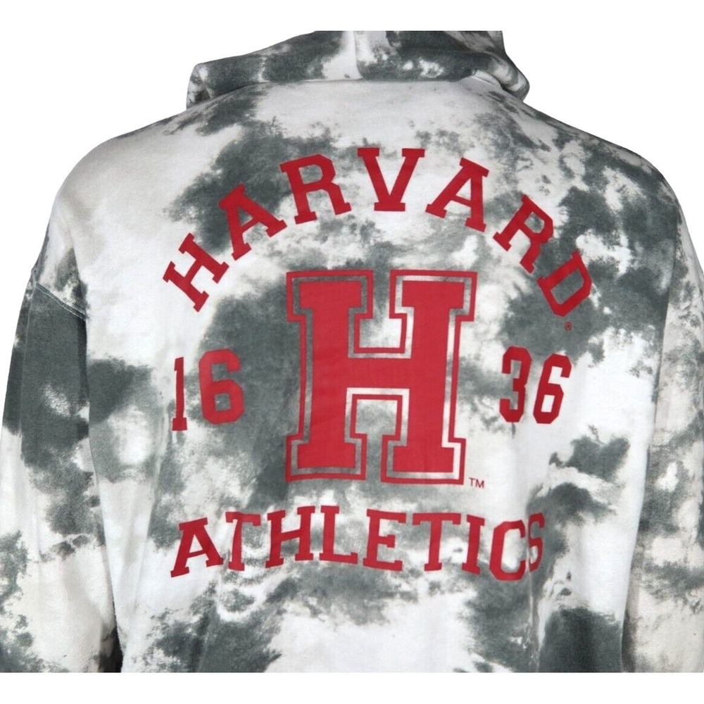 Women's Harvard University VE RI TAS Gray Tye Dyed Zip Hoodie Sweatshirt Sz L - Picture 5 of 6